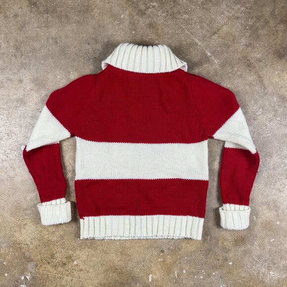 Vintage Spark Plug “The Kid” Red White Striped Knit Collared Sweater Size 7 - Picture 4 of 10